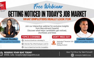 Free Webinar – Getting Noticed in Today’s Job Market